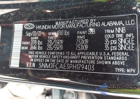 2023 Hyundai Tucson Sel from USA, damaged, VIN 5NMJFCAE3PH179403